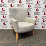 Grey Armchair With Wooden Legs