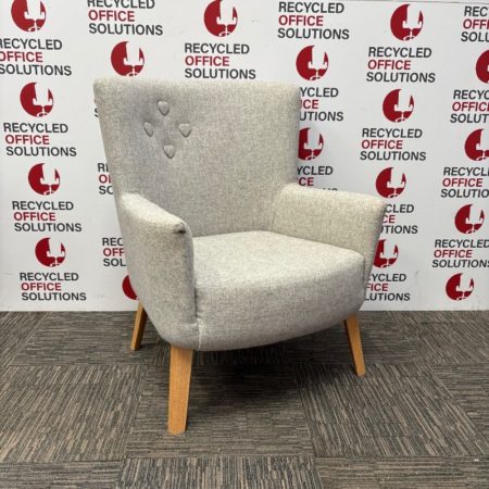 Grey Armchair With Wooden Legs