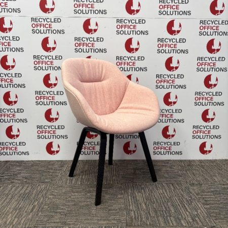 Pink Softshell Armchair with Wodden Legs