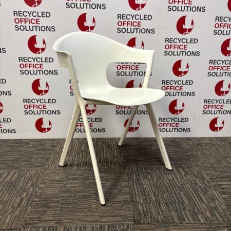 White 'Alleermuir Axyl' Stacking Meeting/Canteen Chair