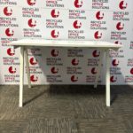 120cm White Desk With White Metal Legs