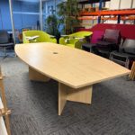 240cm Boat Shape Maple Meeting Table