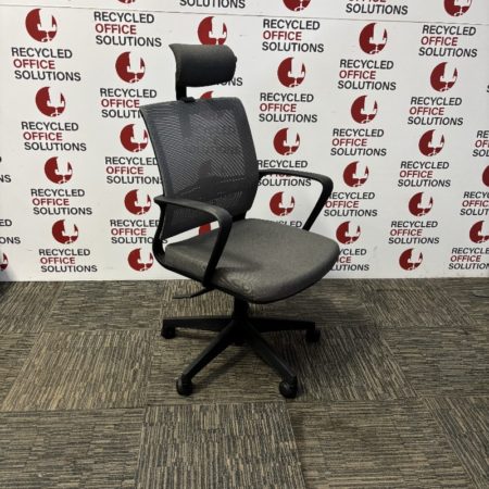 Grey Mesh Back operator Chair with Headrest