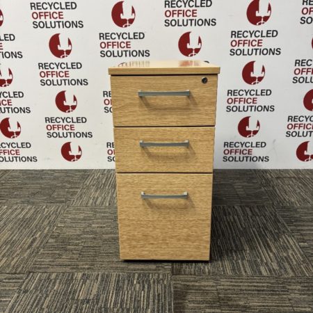 Beech 3 Drawer Slimline Pedestall