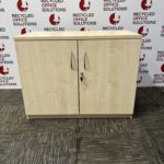 Beech 2 Door Desk High Storage Unit
