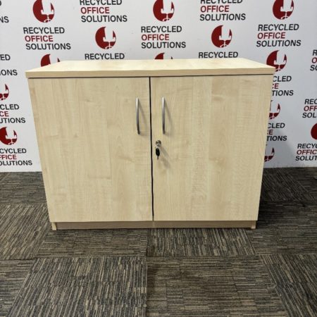 Beech 2 Door Desk High Storage Unit