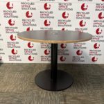 Black Round Canteen Table with Electrics - 100cm