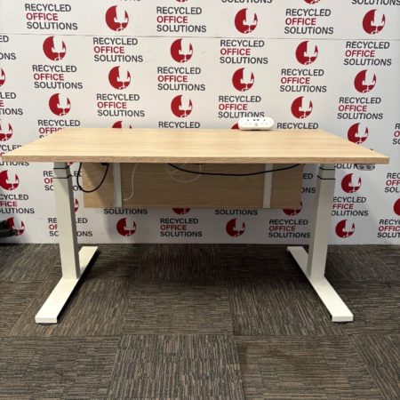 Light Oak Effect 140cm Electric Sit-Stand Desk