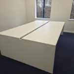 140cm Bank Of 4 White Desks
