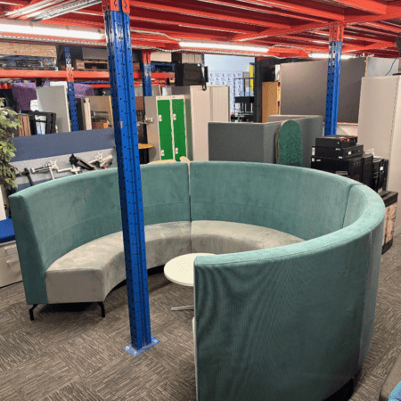 Light Blue\Grey Circular Seating Pod