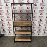 Metal And Oak Shelving Unit