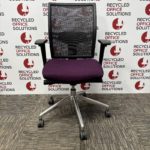 Purple/Black Operator Chair -Silver Frame