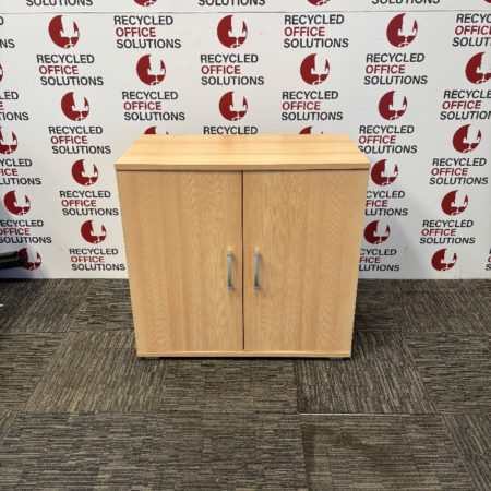 Oak 2 Door Mid Height Storage Unit