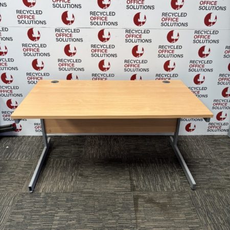 140cm Oak Desk With Cantilever Legs