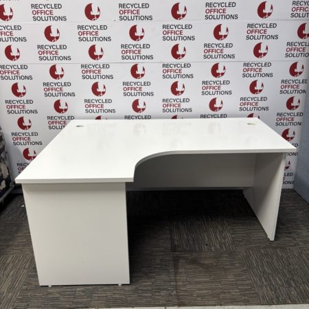White 160cm Left Hand desk
