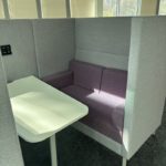 4 Person Purple And Grey Booth With Electrics