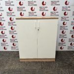 Mid Height White/Oak Storage Unit-100cm