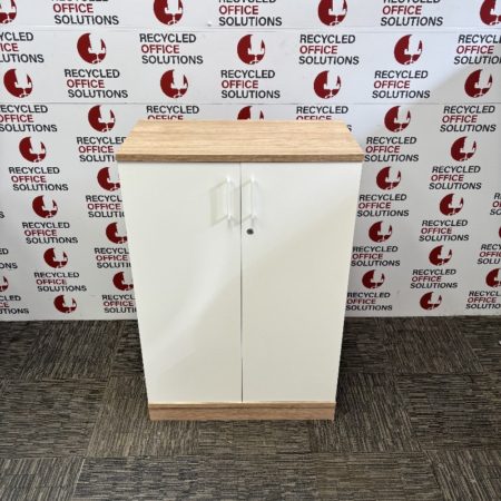 Mid Height White/Oak Storage Unit-80cm