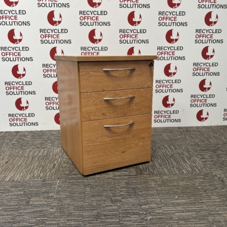 Rustic Oak Under Desk 3 Drawer Pedestal