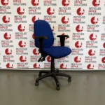 Blue Fabric 2 lever Operator Chair with Arms