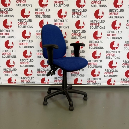 Blue Fabric 2 lever Operator Chair with Arms