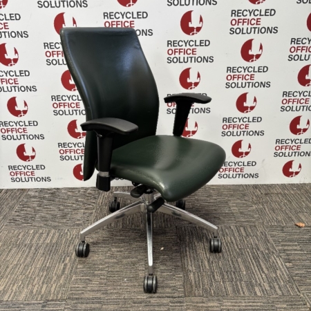 Green Leather Effect Operator chair