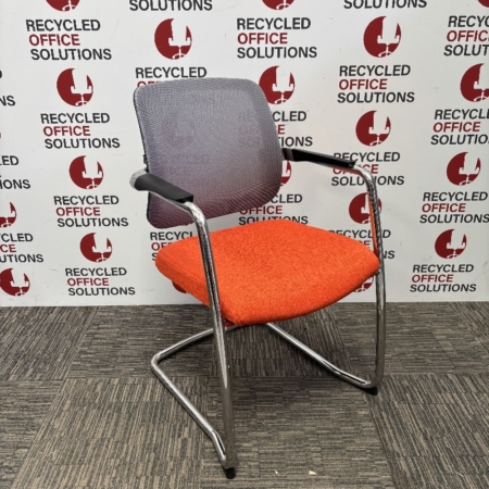 Orange mesh Back Meeting Chair
