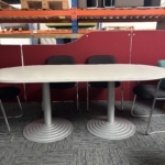 White 200cm Oval Meeting Table- Grade B