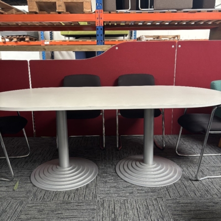 White 200cm Oval Meeting Table- Grade B