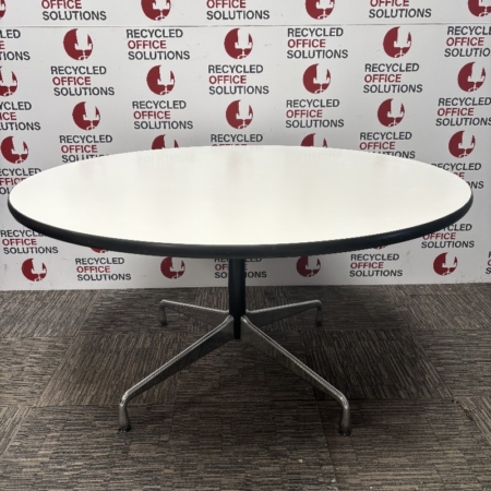 130cm White "Vitra" Round Table